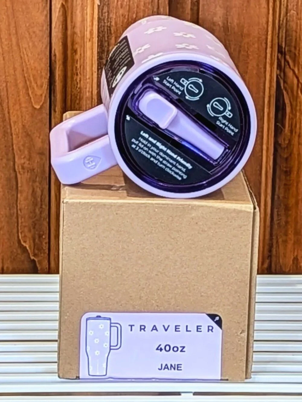 Hydrojug Jane Collection Purple Flower Traveler 40oz